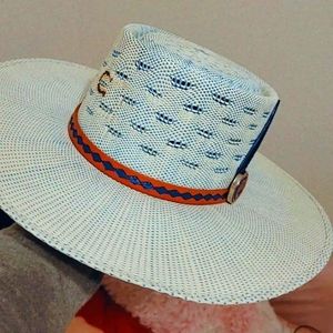 Blue Straw Charlie 1 Horse Hat